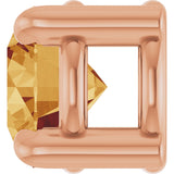 14K Gold Round Natural Citrine Solitaire Slide Necklace or Pendant - Rose Gold - view 3