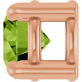 14K Gold Round Natural Peridot Solitaire Slide Necklace or Pendant - Rose Gold - view 3