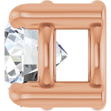 14K Gold Round Natural White Sapphire Solitaire Slide Necklace or Pendant - Rose Gold - view 3
