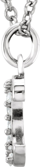 14K Gold Round Natural Diamond Initial Necklace or Pendant – up to 0.025 CTW - White Gold - view 2