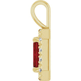 14K Gold Emerald Natural Mozambique Garnet Halo-Style Necklace or Pendant - Yellow Gold - view 3