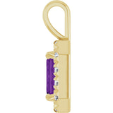 14K Gold Emerald Natural Amethyst Halo-Style Necklace or Pendant - Yellow Gold - view 3