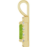 14K Gold Emerald Natural Peridot Halo-Style Necklace or Pendant - Yellow Gold - view 3