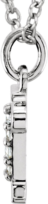 14K Gold Round Natural Diamond Initial Necklace or Pendant – up to 0.025 CTW - White Gold - view 2