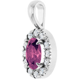 Platinum Emerald Natural Pink Tourmaline Halo-Style Necklace or Pendant - view 2