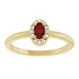 14K Gold Emerald Natural Mozambique Garnet Halo-Style Ring - Yellow Gold - view 3