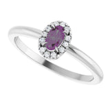 Platinum Emerald Lab-Grown Alexandrite Halo-Style Ring - view 5