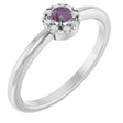 Platinum Emerald Lab-Grown Alexandrite Halo-Style Ring