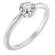 Platinum Emerald Natural White Sapphire Halo-Style Ring
