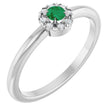 Platinum Emerald Lab-Grown Emerald Halo-Style Ring