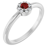 Platinum Emerald Natural Mozambique Garnet Halo-Style Ring