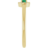 14K Gold Emerald Natural Emerald Halo-Style Ring - Yellow Gold - view 4