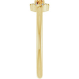 14K Gold Emerald Natural Citrine Halo-Style Ring - Yellow Gold - view 4