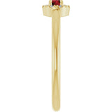 14K Gold Emerald Natural Mozambique Garnet Halo-Style Ring - Yellow Gold - view 4