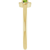 14K Gold Emerald Natural Peridot Halo-Style Ring - Yellow Gold - view 4