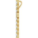 14K Gold Round Lab-Grown Diamond Accented Cross Necklace or Pendant – up to 1/6 CTW - Yellow Gold - view 3