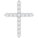 Platinum Round Natural Diamond Accented Cross Necklace or Pendant – up to 1/6 CTW