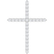 Platinum Round Natural Diamond Accented Cross Necklace or Pendant – up to 1/6 CTW
