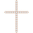 14K Gold Round Lab-Grown Diamond Accented Cross Necklace or Pendant – up to 1/6 CTW - Rose Gold
