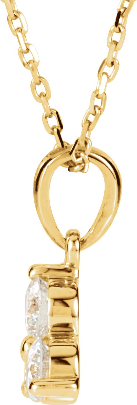 14K Gold Three-Stone Necklace - Yellow Gold - view 3
