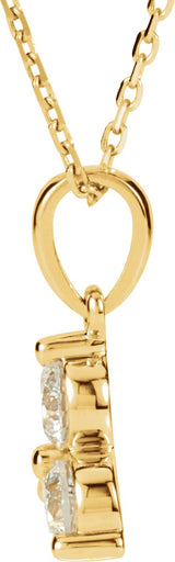 14K Gold Three-Stone Necklace - Yellow Gold - view 2
