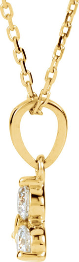 14K Gold Three-Stone Necklace - Yellow Gold - view 2