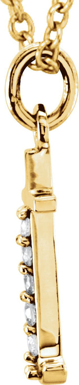 14K Gold Round Natural Diamond Initial Necklace or Pendant – up to 0.025 CTW - Yellow Gold - view 2