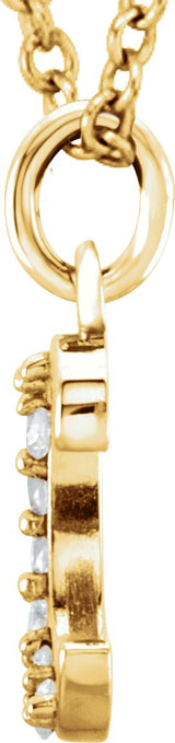 14K Gold Round Natural Diamond Initial Necklace or Pendant – up to 0.025 CTW - Yellow Gold - view 2