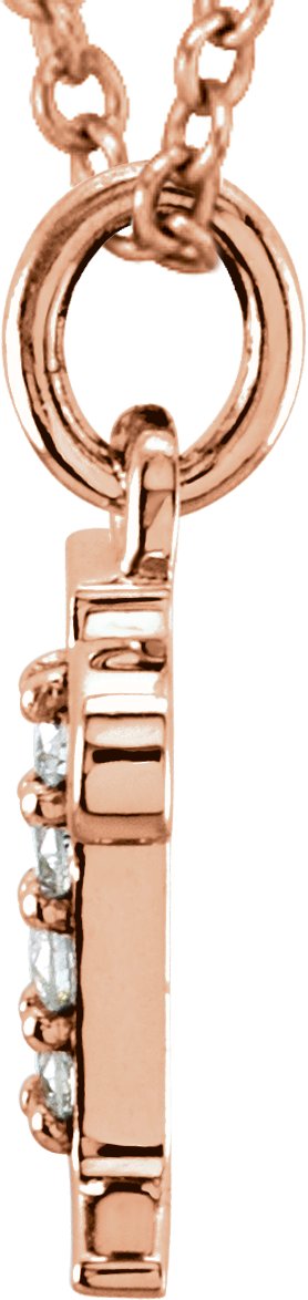 14K Gold Round Natural Diamond Initial Necklace or Pendant – up to 0.025 CTW - Rose Gold - view 2