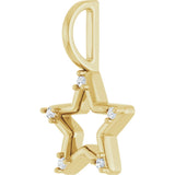 14K Gold Round Natural Diamond Accented Star Pendant – 0.03 CTW - Yellow Gold - view 3