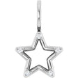 Platinum Round Natural Diamond Accented Star Pendant – 0.03 CTW