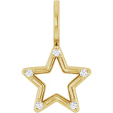 14K Gold Round Natural Diamond Accented Star Pendant – 0.03 CTW - Yellow Gold