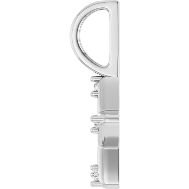 14K Gold Round Natural Diamond Accented Star Pendant – 0.03 CTW - White Gold - view 2