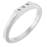 14K Gold Round Natural Diamond Three-Stone Ring – 1.2mm Stones - White Gold