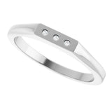 Platinum Round Natural Diamond Three-Stone Ring – 1.2mm Stones - view 5