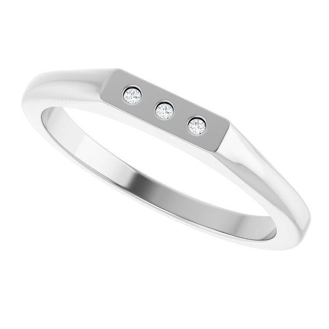 Platinum Round Natural Diamond Three-Stone Ring – 1.2mm Stones - view 5