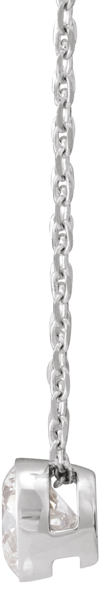 14K Gold Round Natural Diamond Solitaire Necklace – 1/2 CTW - view 2