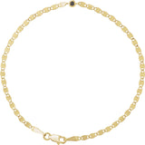 14K Gold Round Natural Black Diamond Accented Link Bracelet
