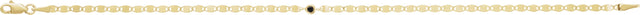 14K Gold Round Natural Black Diamond Accented Link Bracelet - view 2