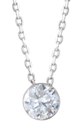 14K Gold Round Natural Diamond Solitaire Necklace – 1/2 CTW