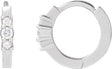 Platinum Round Natural Diamond Hinged Hoop Earrings II