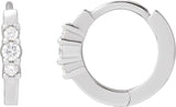 Platinum Round Natural Diamond Hinged Hoop Earrings II