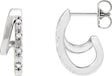 Platinum Round Natural Diamond Accented Double Hoop Earrings