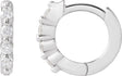 Platinum Round Natural Diamond Accented Hinged Hoop Earrings