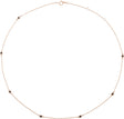 14K Gold Round Natural Black Diamond Bezel-Set Station Necklace - Rose Gold