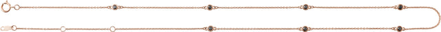 14K Gold Round Natural Black Diamond Bezel-Set Station Necklace - Rose Gold - view 2