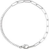 14K Gold Round Lab-Grown Diamond Line Bracelet – 1.9mm Stones - White Gold