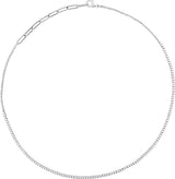 14K Gold Round Natural Diamond Adjustable Line Necklace - White Gold