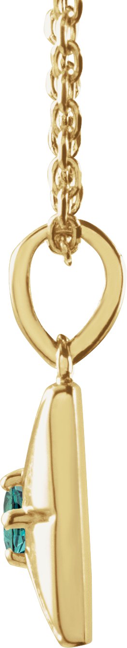 14K Gold Round Lab-Grown Alexandrite Accented Necklace or Pendant - Yellow Gold - view 2