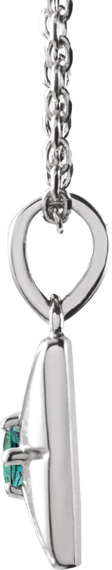 Platinum Round Natural Alexandrite Accented Necklace or Pendant - view 2